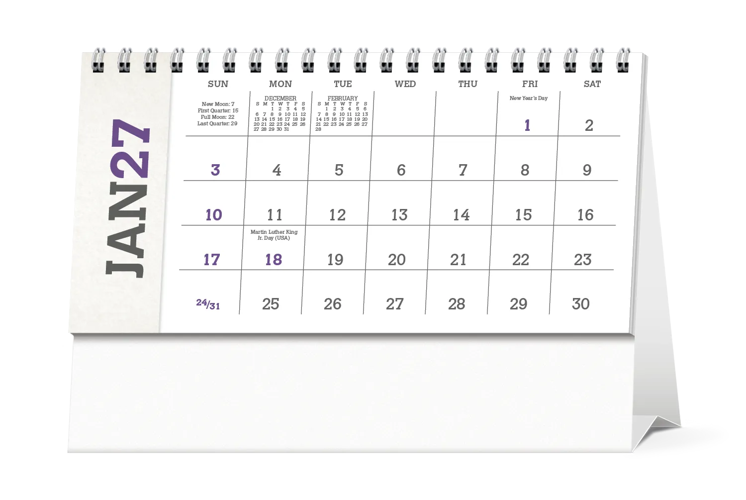 American Splendor Desk Calendar Tent Mount FSC - 4.5 x 6 in - product view 3