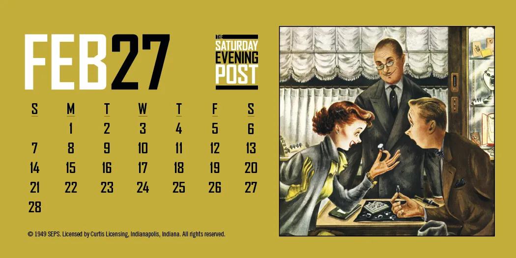 Norman Rockwell Desk Calendar Tent Mount FSC - 4.5 x 6 in - product view 11