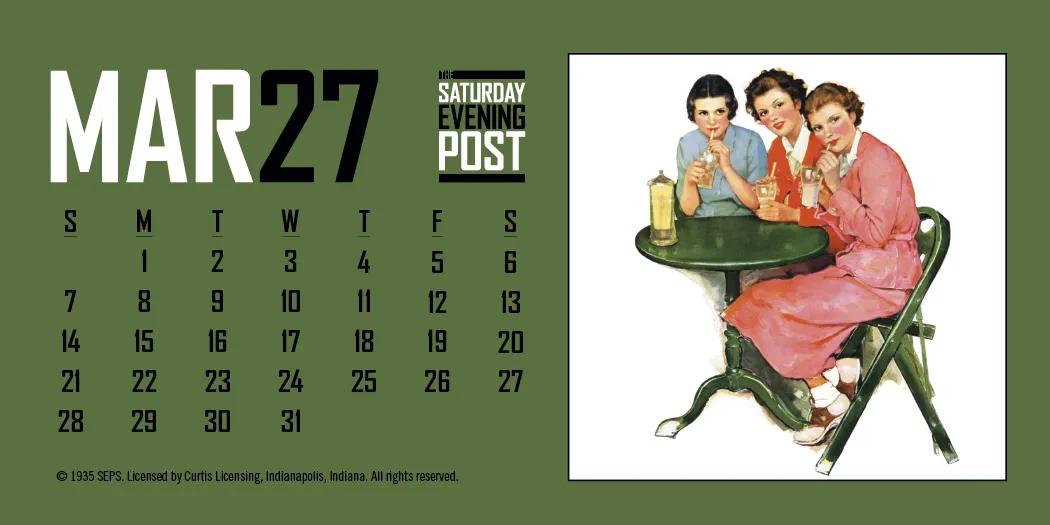 Norman Rockwell Desk Calendar Tent Mount FSC - 4.5 x 6 in - product view 12