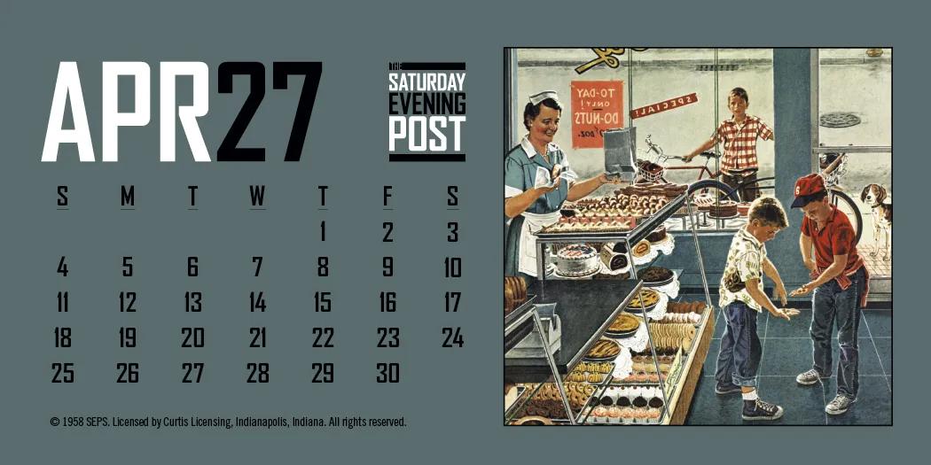 Norman Rockwell Desk Calendar Tent Mount FSC - 4.5 x 6 in - product view 13