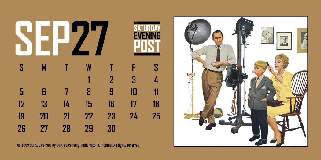 Norman Rockwell Desk Calendar Tent Mount FSC - 4.5 x 6 in - product view 18