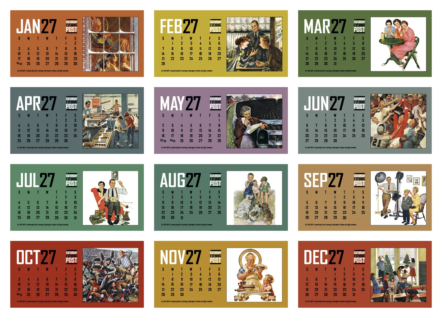 Norman Rockwell Desk Calendar Tent Mount FSC - 4.5 x 6 in - product view 22