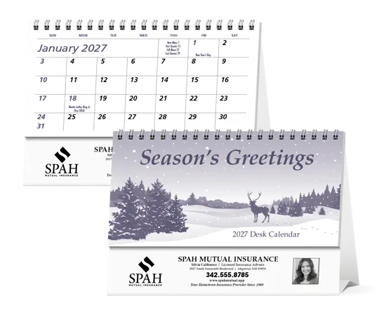 Econo Desk Calendar Tent Mount Budget FSC Paper - 4.5 x 6 in