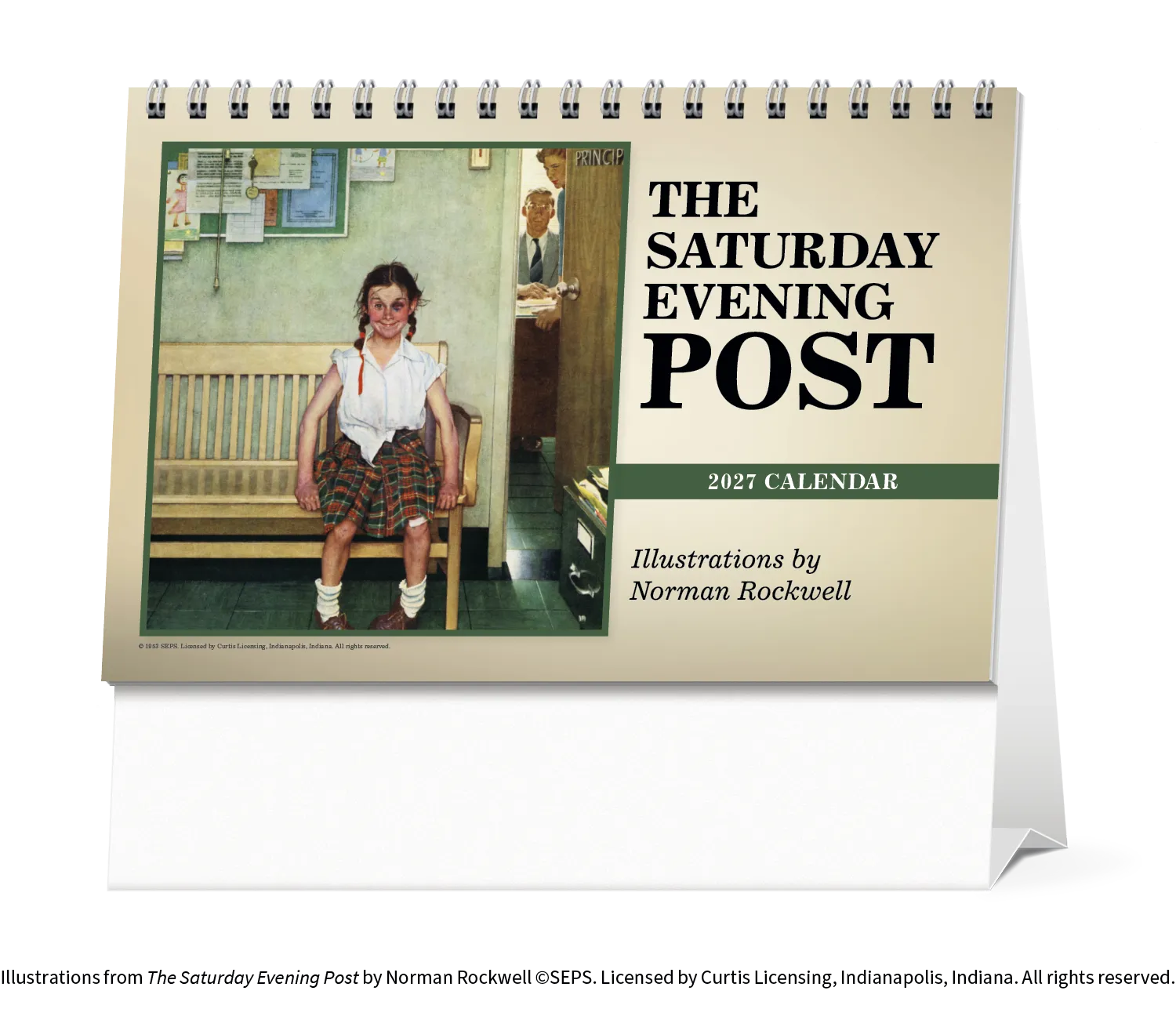 Norman Rockwell Large Desk Calendar Tent Mount - 6.5 x 7.5 in - product view 7