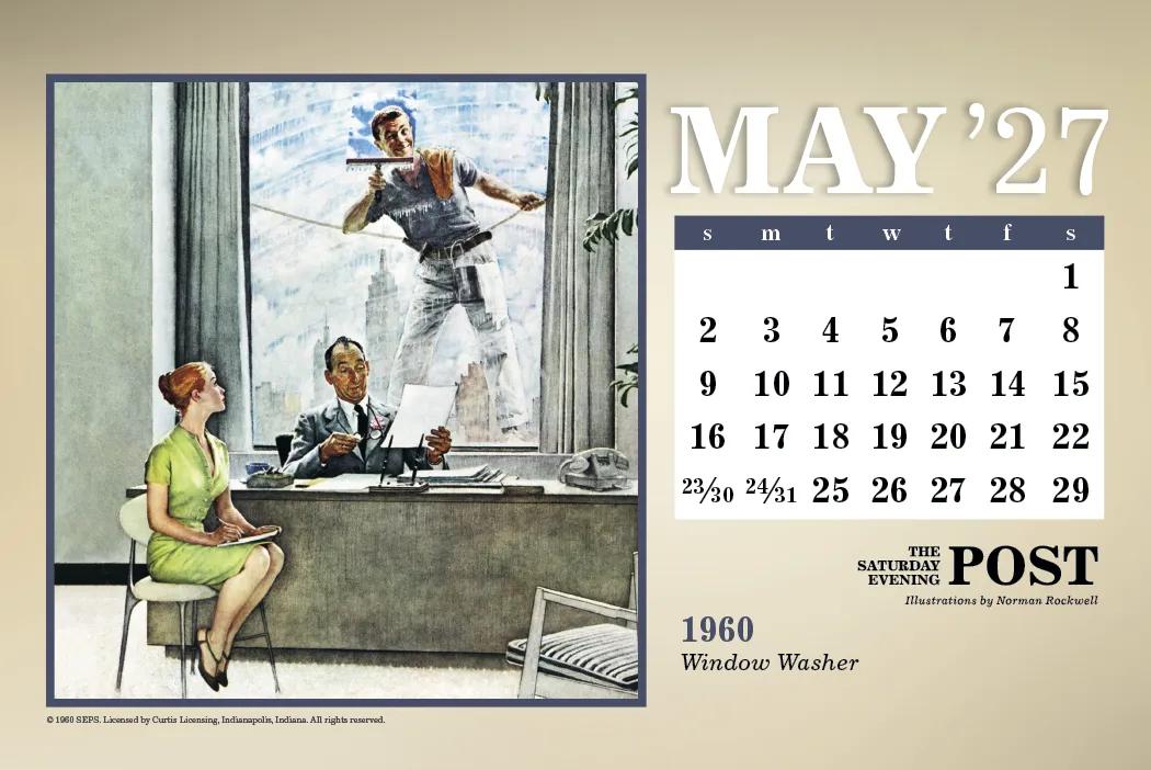 Norman Rockwell Large Desk Calendar Tent Mount - 6.5 x 7.5 in - product view 14