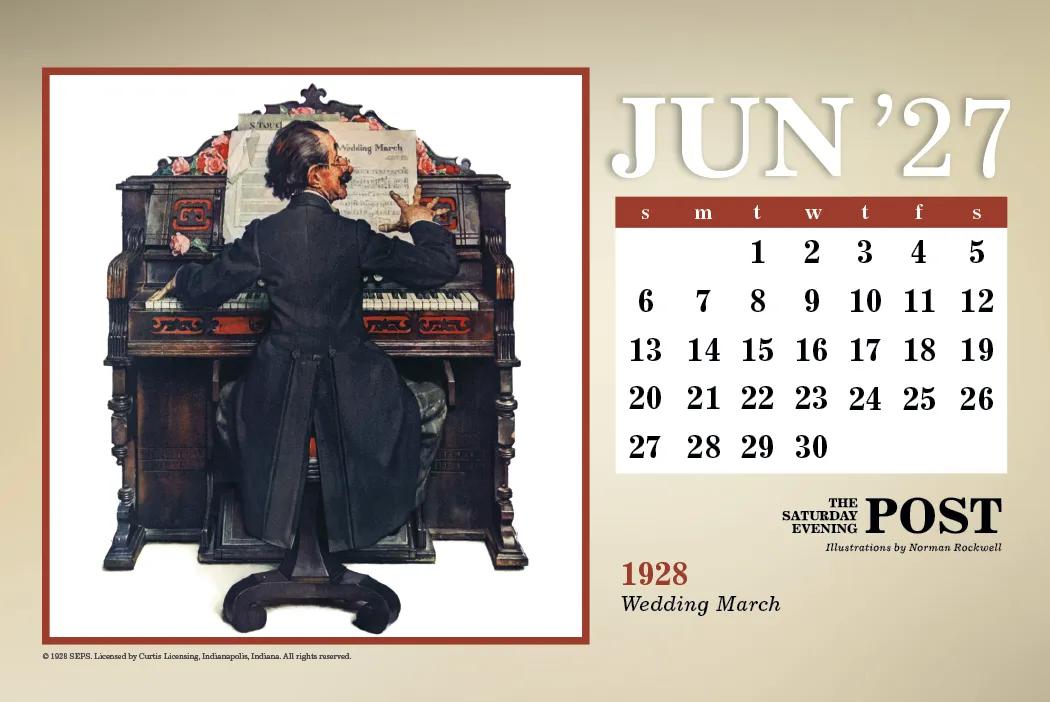 Norman Rockwell Large Desk Calendar Tent Mount - 6.5 x 7.5 in - product view 15