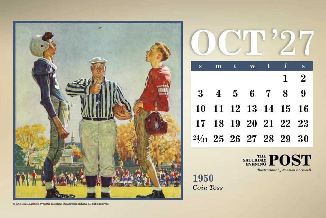 Norman Rockwell Large Desk Calendar Tent Mount - 6.5 x 7.5 in - product view 19