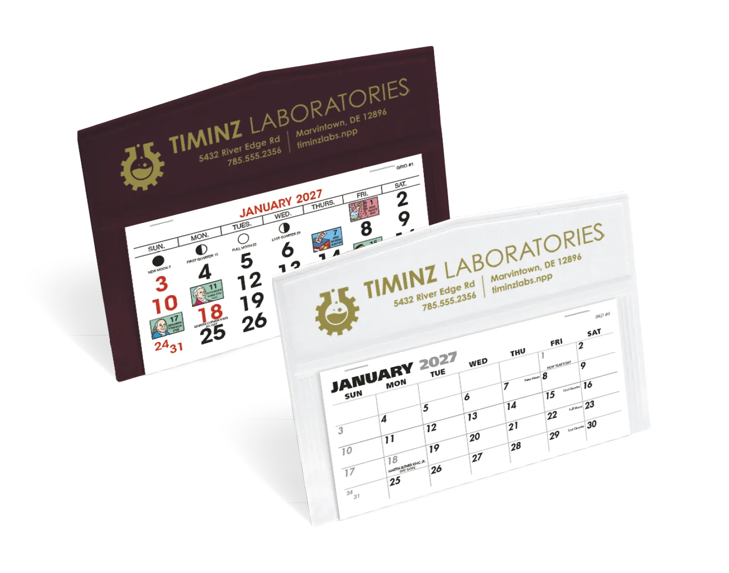 Legacy Desk Calendar Gold Hot Stamped SFI Paper - 4.5 x 6 in - product view 2