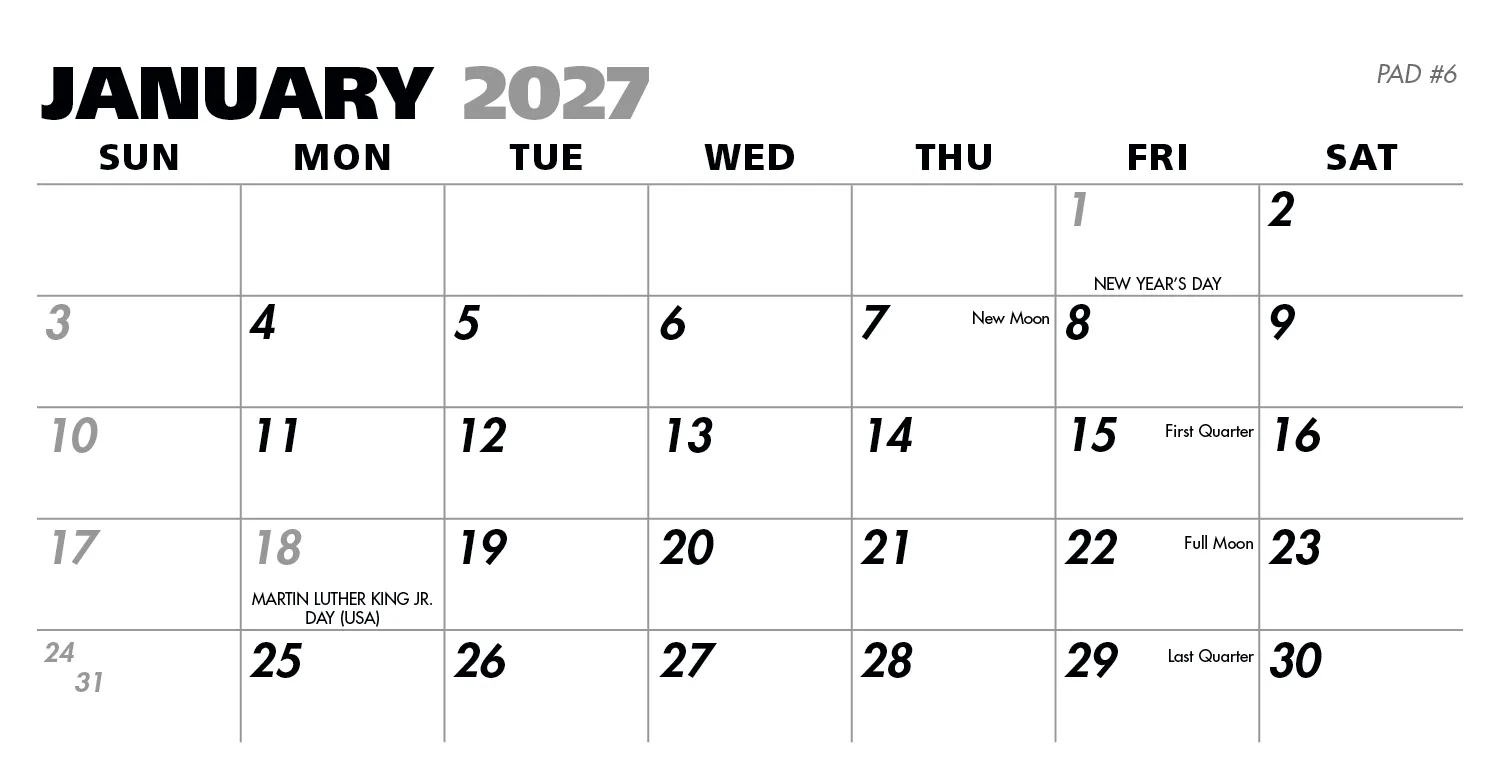 Legacy Desk Calendar Gold Hot Stamped SFI Paper - 4.5 x 6 in - product view 6