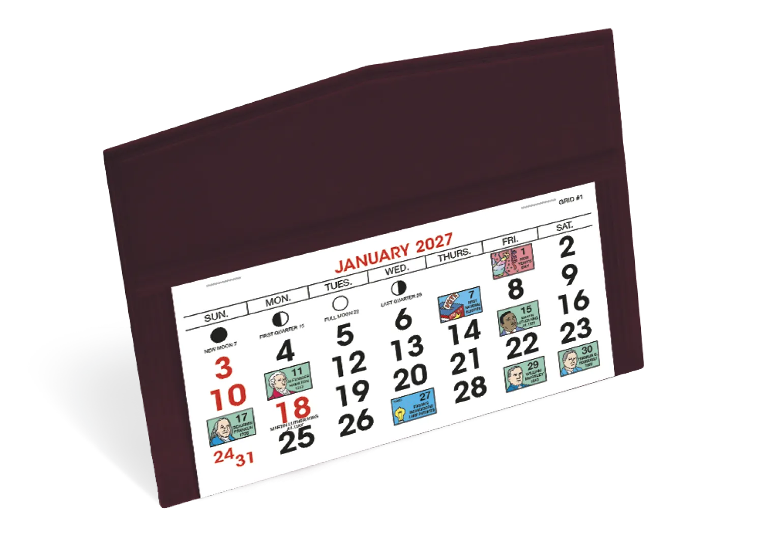 Legacy Desk Calendar Gold Hot Stamped SFI Paper - 4.5 x 6 in - product view 8