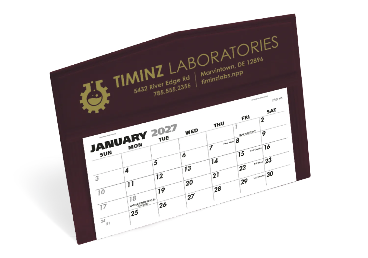 Legacy Desk Calendar Gold Hot Stamped SFI Paper - 4.5 x 6 in - product view 9