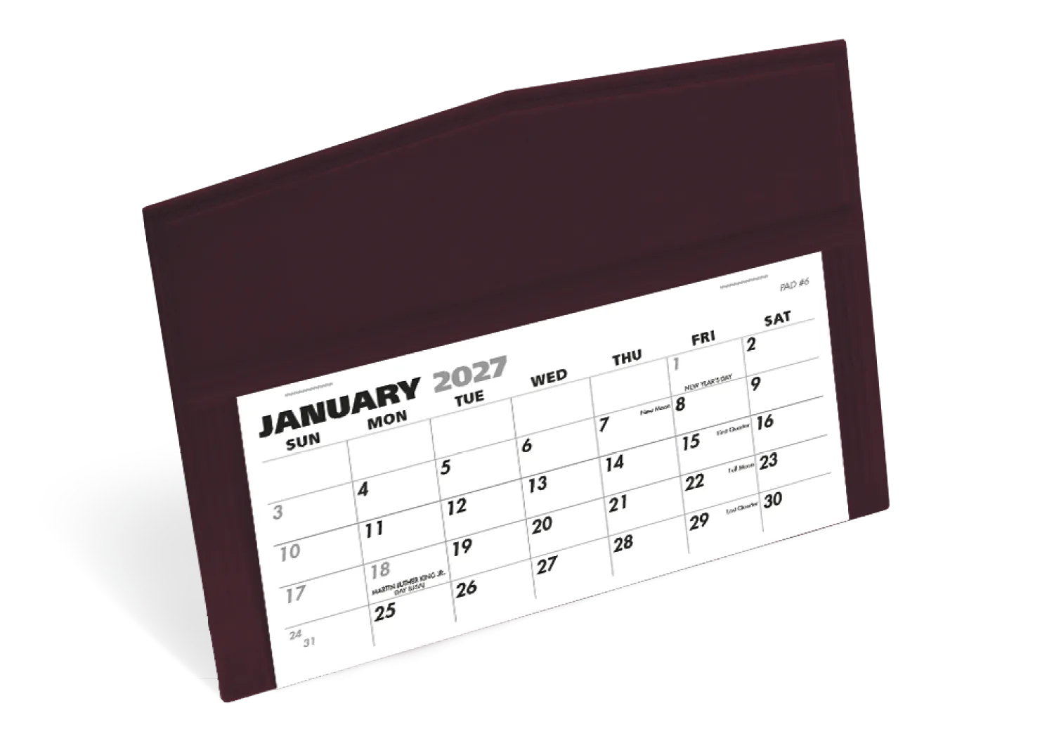 Legacy Desk Calendar Gold Hot Stamped SFI Paper - 4.5 x 6 in - product view 10