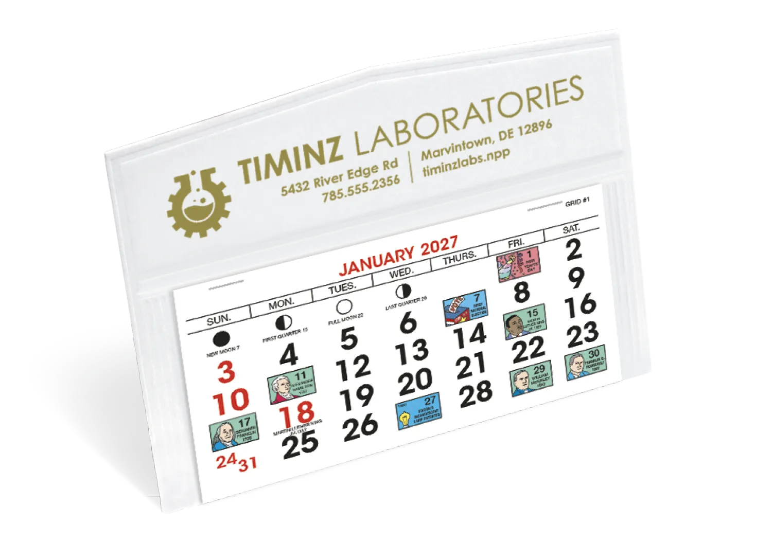 Legacy Desk Calendar Gold Hot Stamped SFI Paper - 4.5 x 6 in - product view 11