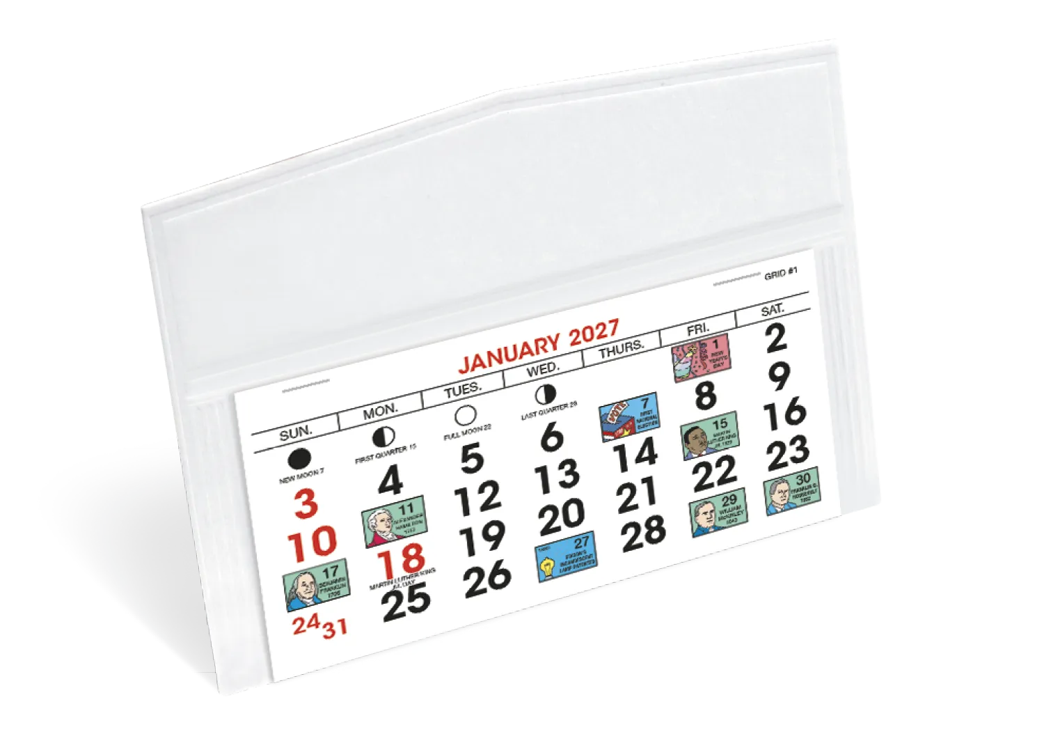 Legacy Desk Calendar Gold Hot Stamped SFI Paper - 4.5 x 6 in - product view 12