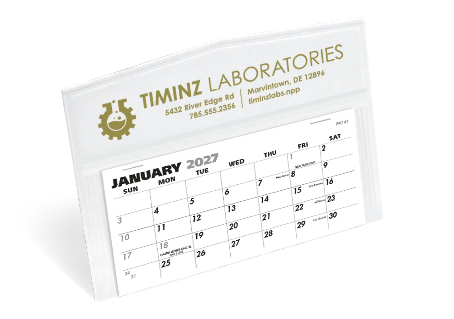 Legacy Desk Calendar Gold Hot Stamped SFI Paper - 4.5 x 6 in - product view 13
