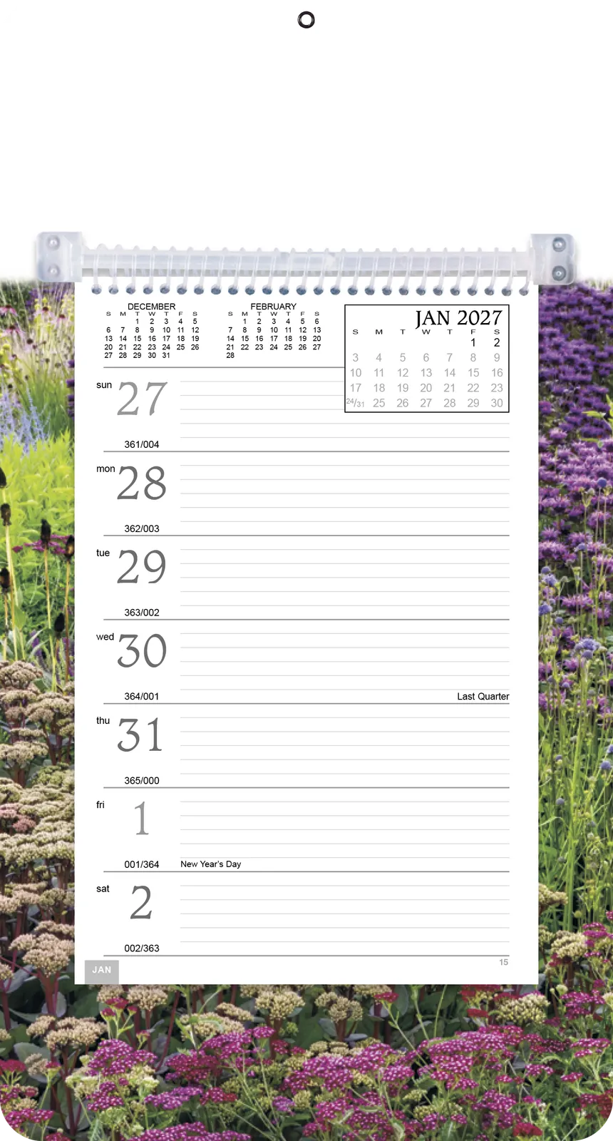Full Color Weekly Memo Calendar Wall Mount - 13 x 7 in - product view 5