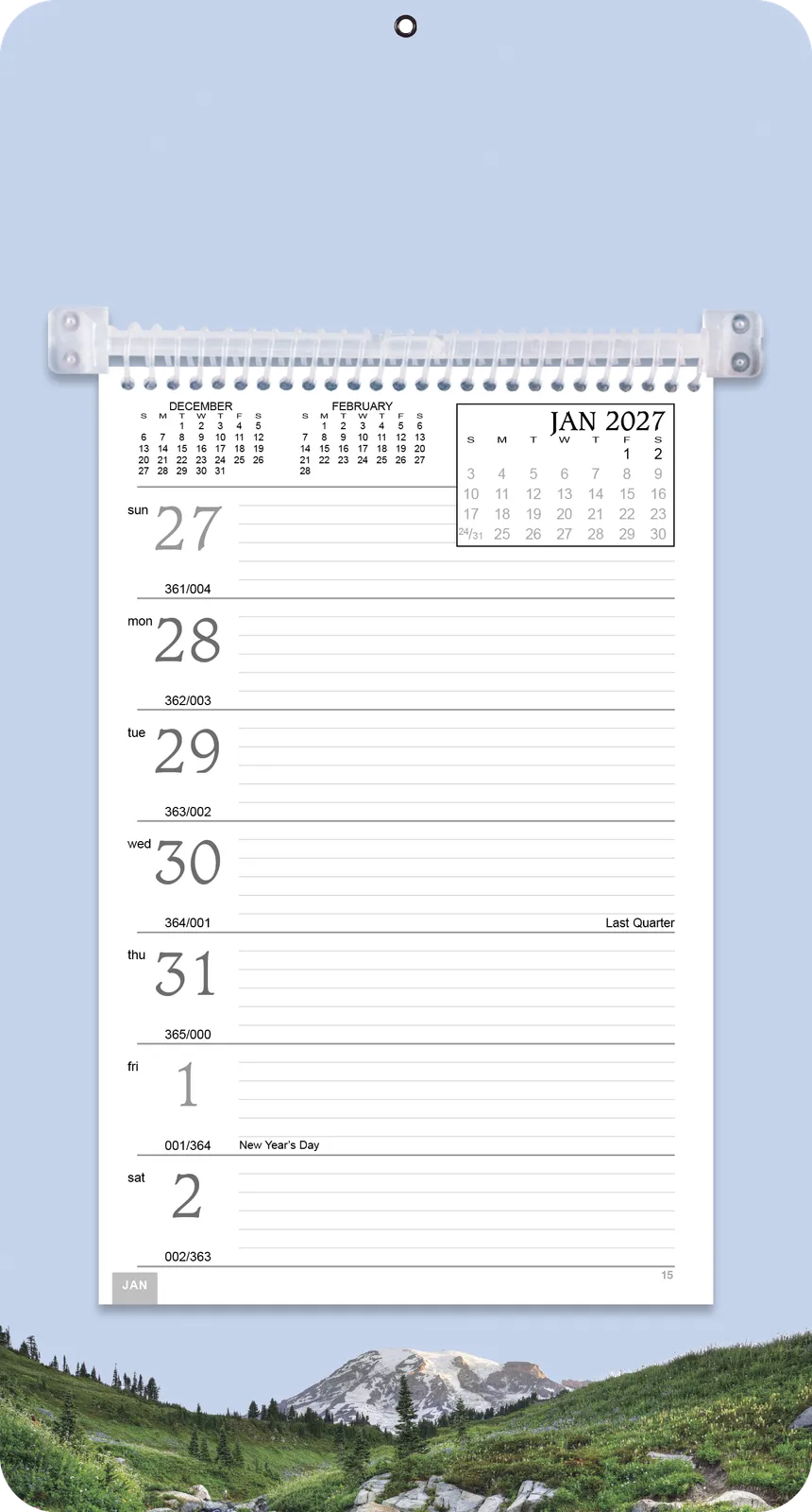 Full Color Weekly Memo Calendar Wall Mount - 13 x 7 in - product view 7