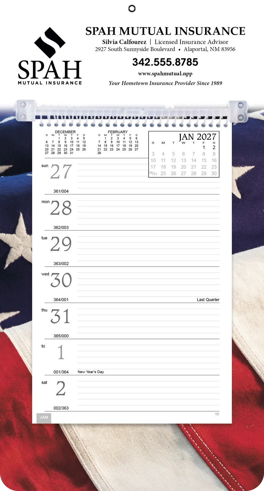 Full Color Weekly Memo Calendar Wall Mount - 13 x 7 in - product view 8