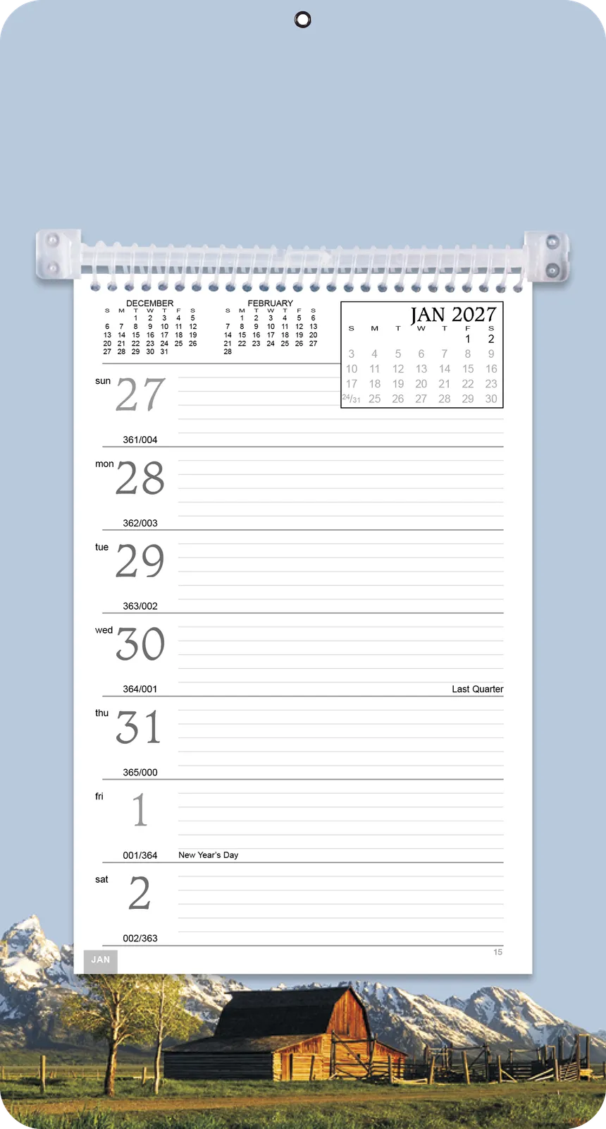 Full Color Weekly Memo Calendar Wall Mount - 13 x 7 in - product view 11
