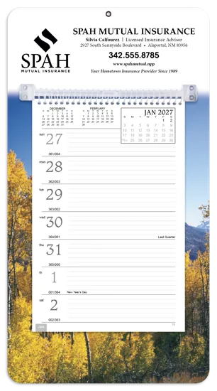 Full Color Weekly Memo Calendar Wall Mount - 13 x 7 in