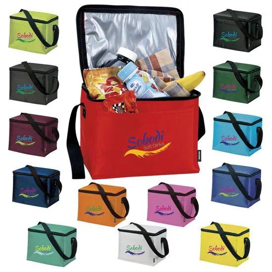 Six Pack Cooler Bag Polyester PEVA Liner - 6.5 x 8.6 in