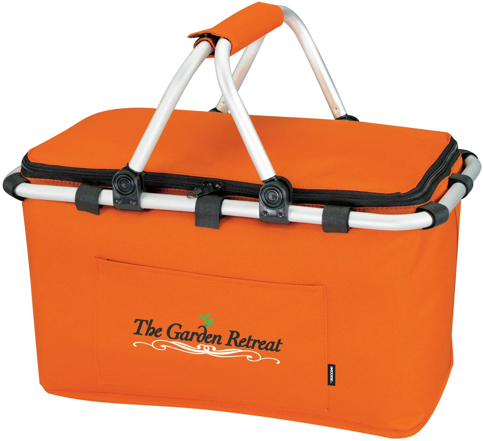 Insulated Picnic Basket Collapsible Aluminum Handles - product view 4