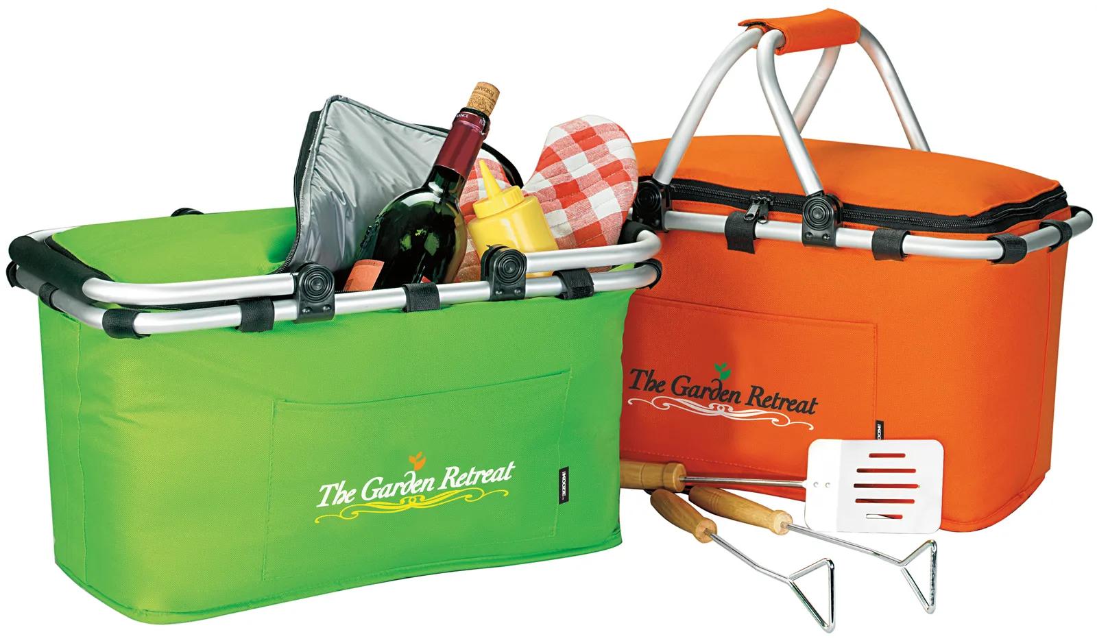 Insulated Picnic Basket Collapsible Aluminum Handles - product view 5