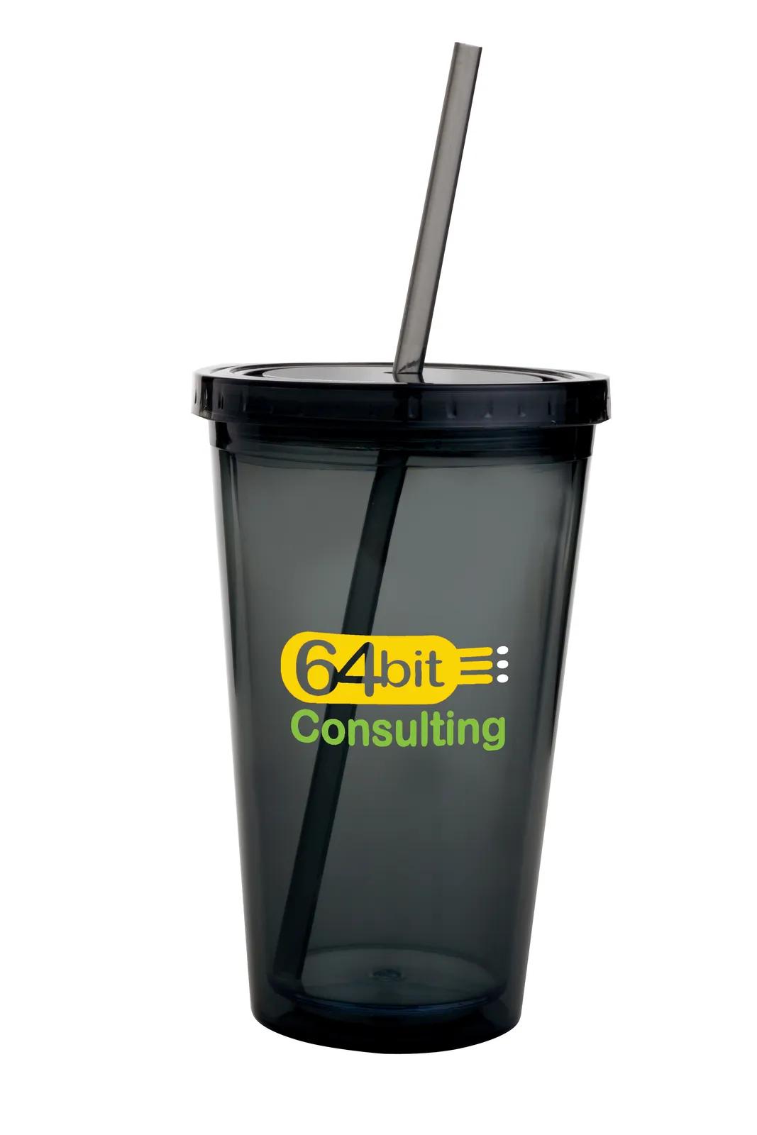 Double Wall Acrylic Tumbler Insulated Straw Lid - 18 oz - product view 9