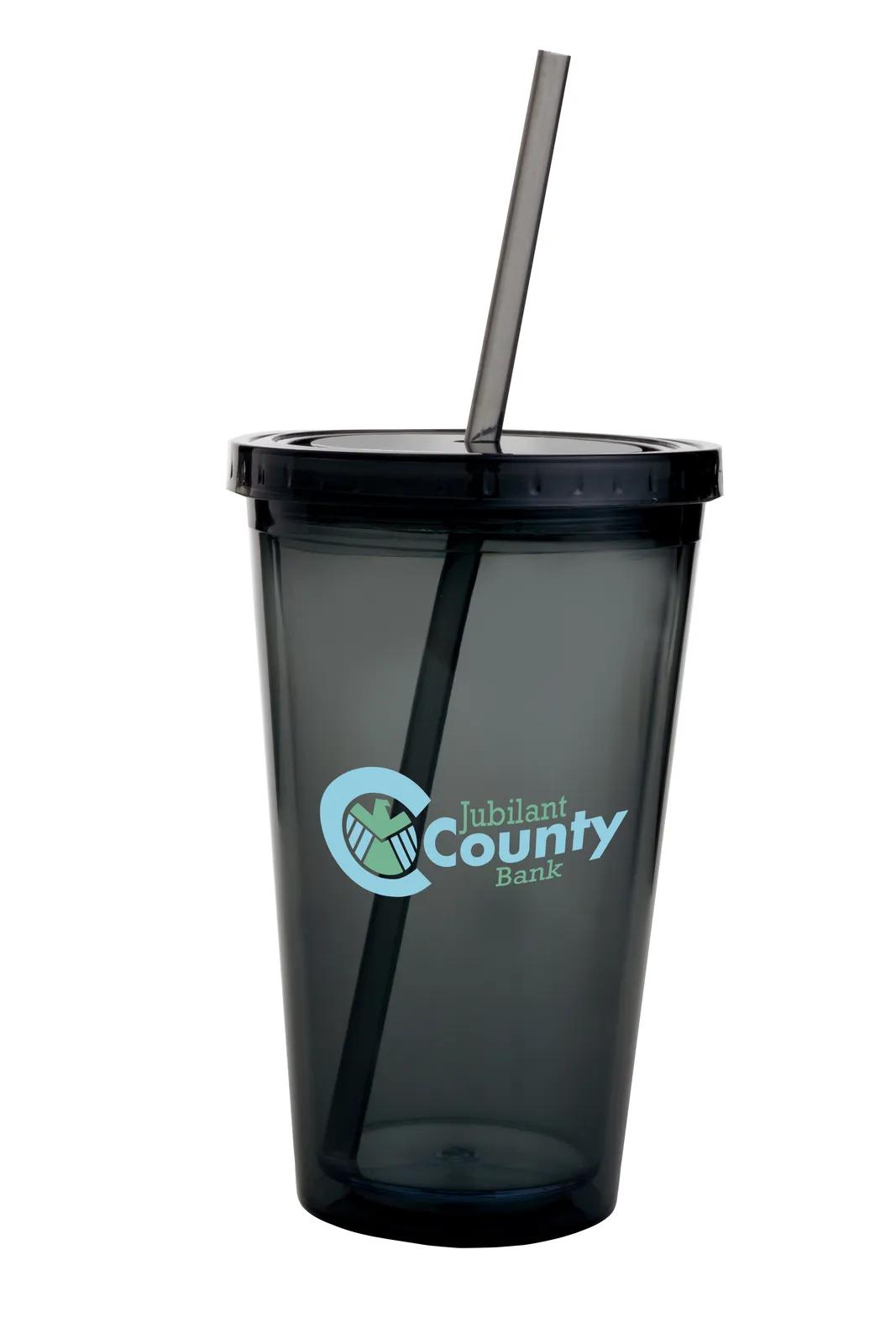 Double Wall Acrylic Tumbler Insulated Straw Lid - 18 oz - product view 10