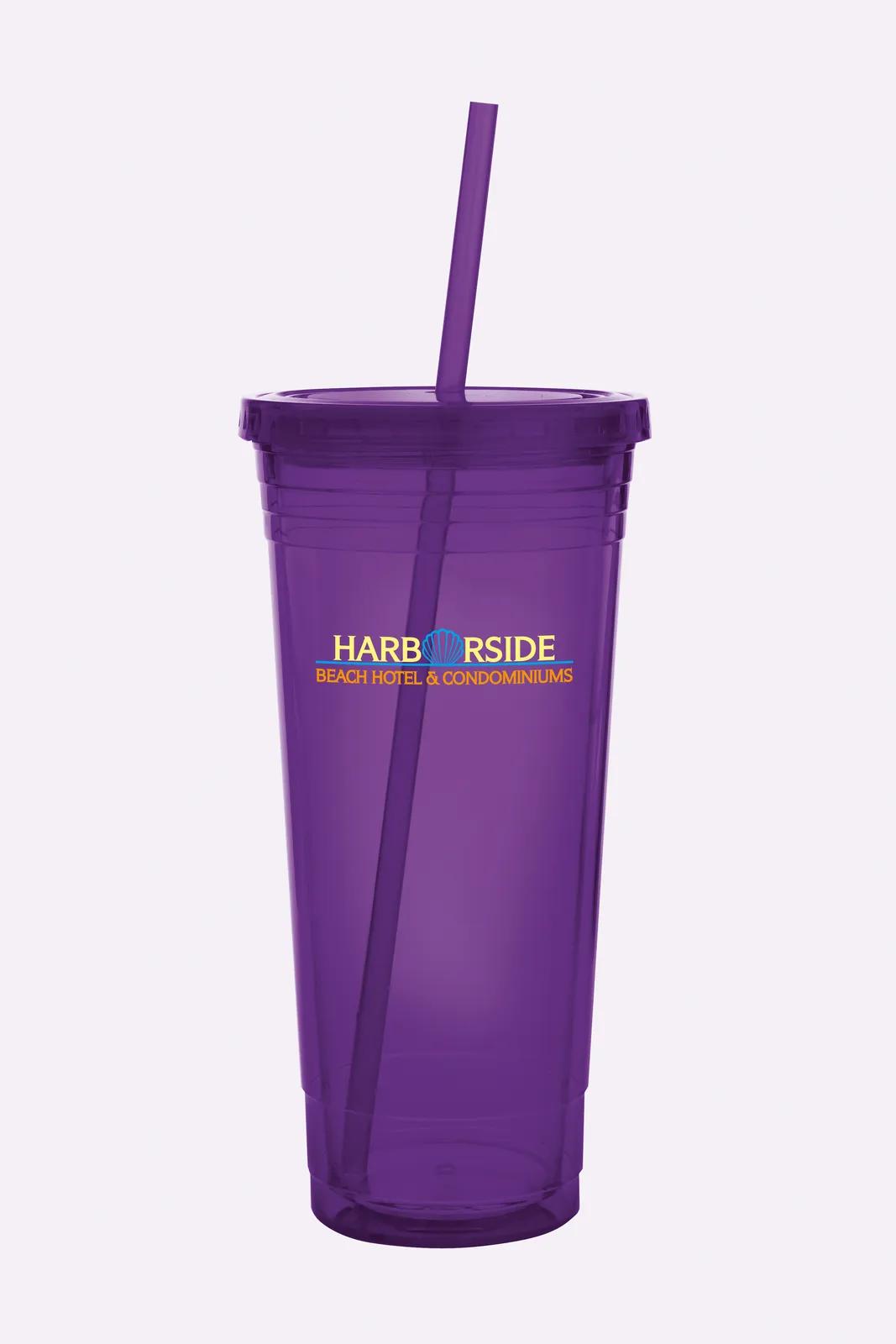 Double Wall Acrylic Tumbler Insulated Straw Lid - 24 oz - product view 6