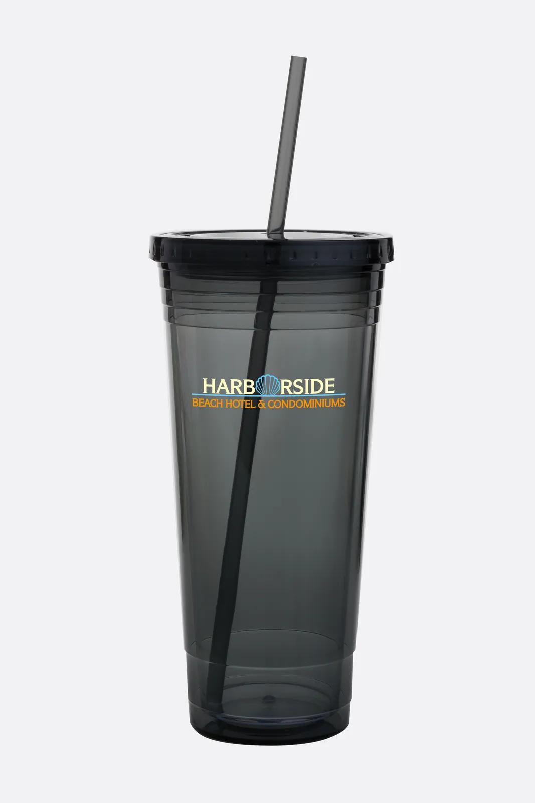 Double Wall Acrylic Tumbler Insulated Straw Lid - 24 oz - product view 7