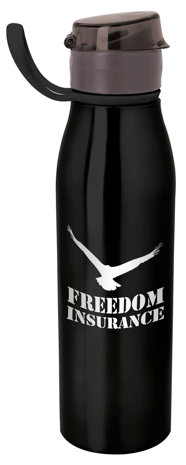 Stainless Steel Water Bottle Flip Top Rubber Loop - 25 oz - product view 2