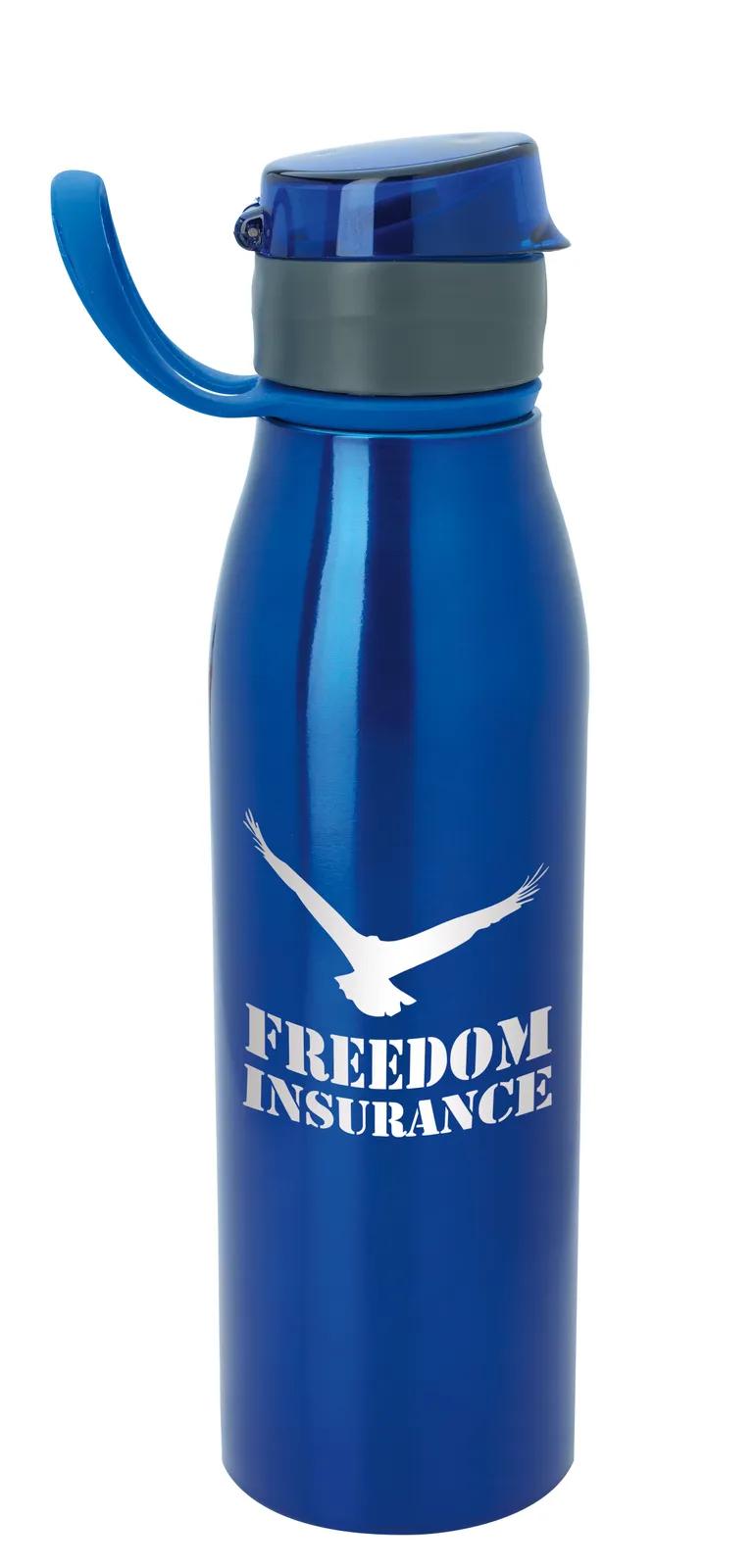 Stainless Steel Water Bottle Flip Top Rubber Loop - 25 oz - product view 3