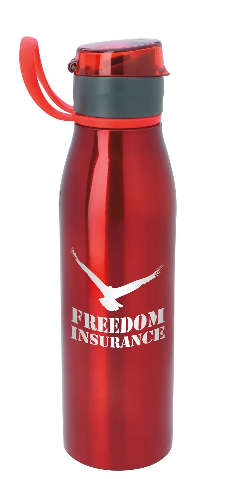 Stainless Steel Water Bottle Flip Top Rubber Loop - 25 oz - product view 7