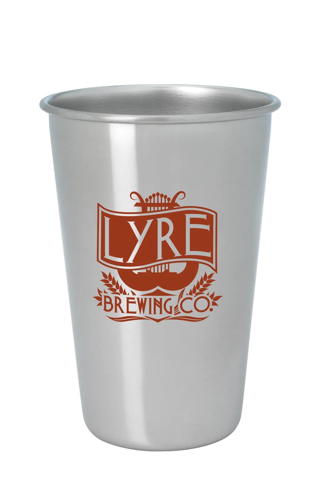 Stainless Steel Pint Glass Unbreakable Food Grade - 16 oz - product view 2