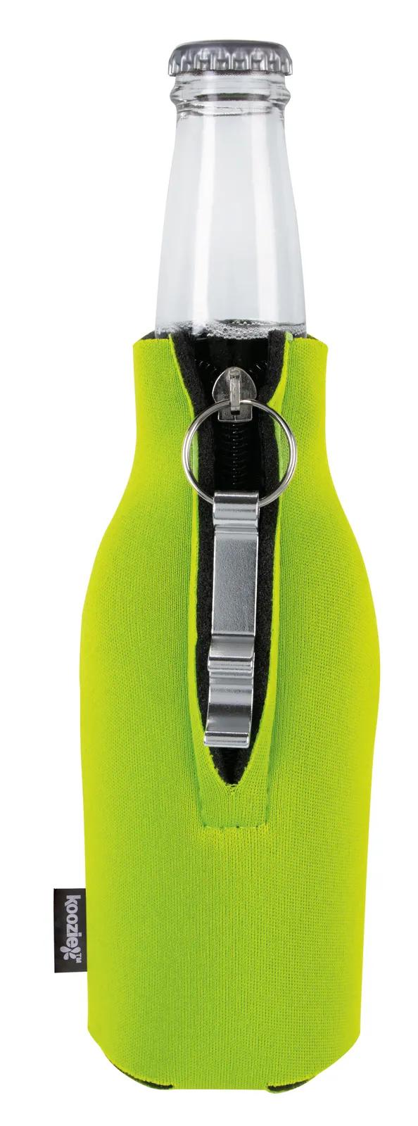 Zip-Up Bottle Cooler Polyester with Opener - 7 in - product view 4