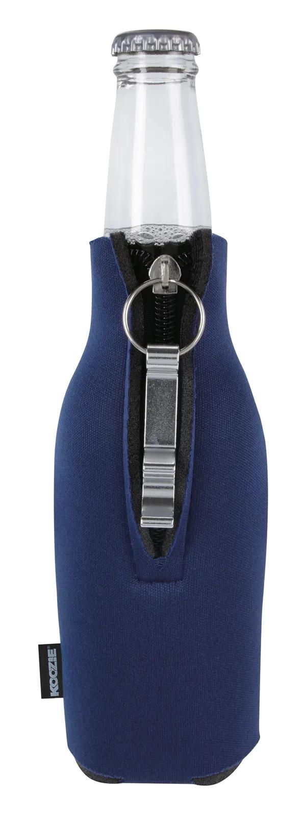 Zip-Up Bottle Cooler Polyester with Opener - 7 in - product view 6