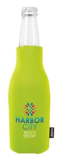 Zip-Up Bottle Cooler Polyester with Opener - 7 in