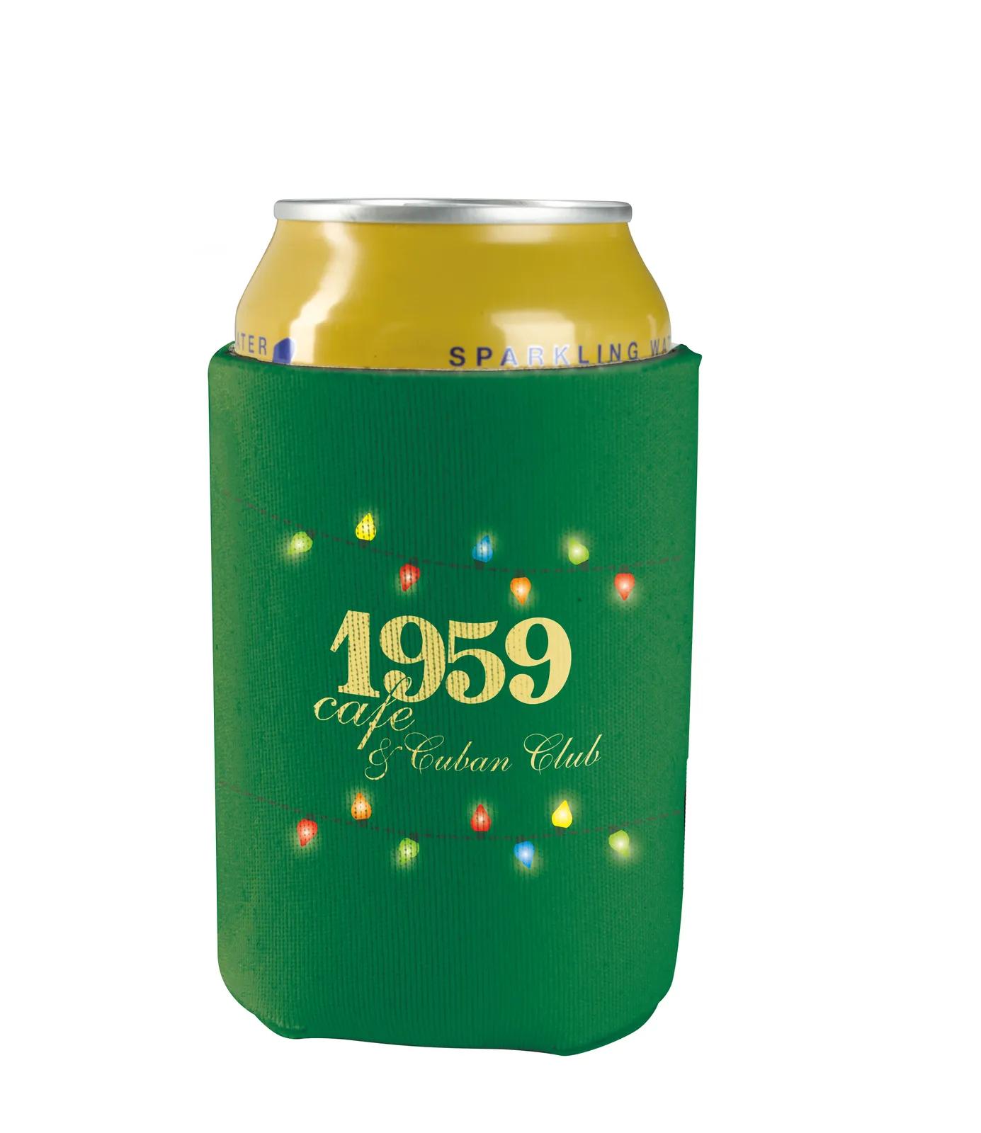 Custom Holiday Can Cooler BritePix Design Polyester - product view 3