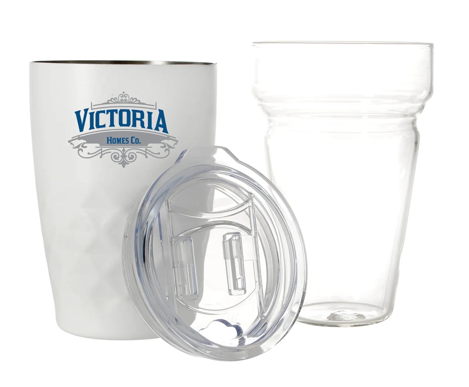 Glass Insert Vacuum Tumbler 2-in-1 Steel - 14 oz - product view 5