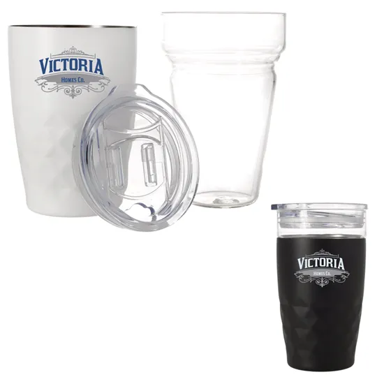 Glass Insert Vacuum Tumbler 2-in-1 Steel - 14 oz