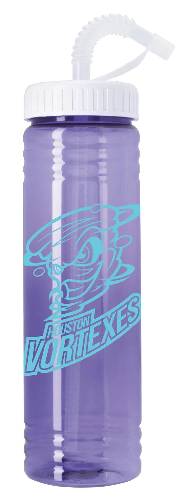 Slim Water Bottle with Straw Lid Motivational - 24 oz - product view 5