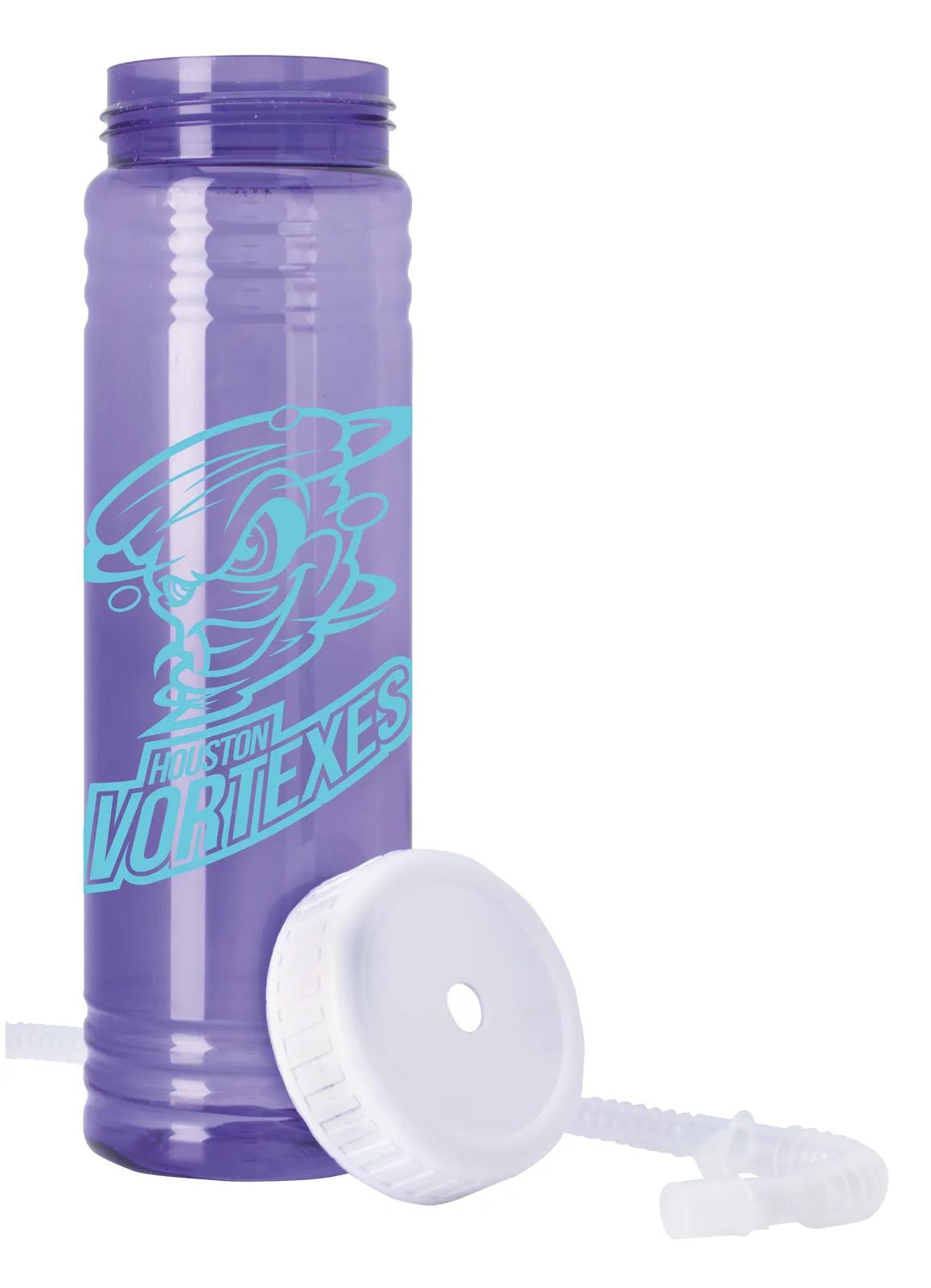 Slim Water Bottle with Straw Lid Motivational - 24 oz - product view 6