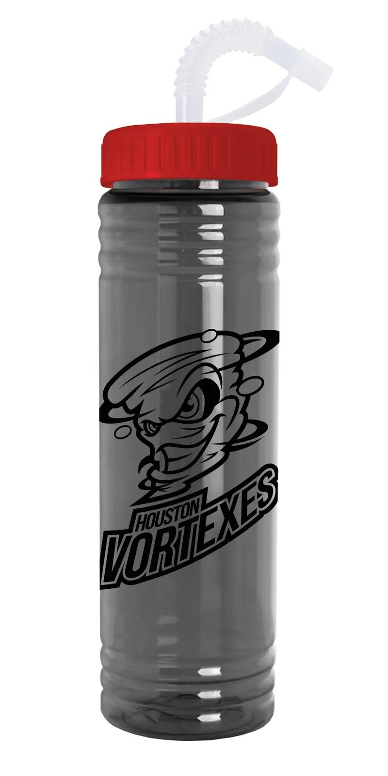 Slim Water Bottle with Straw Lid Motivational - 24 oz - product view 10