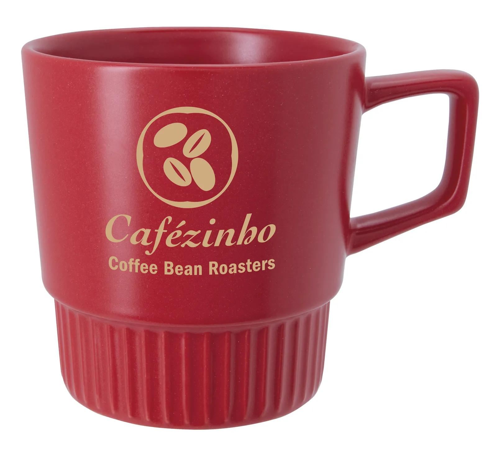 Stoneware Coffee Mug Matte Finish Colored Inner - 12 oz - product view 5