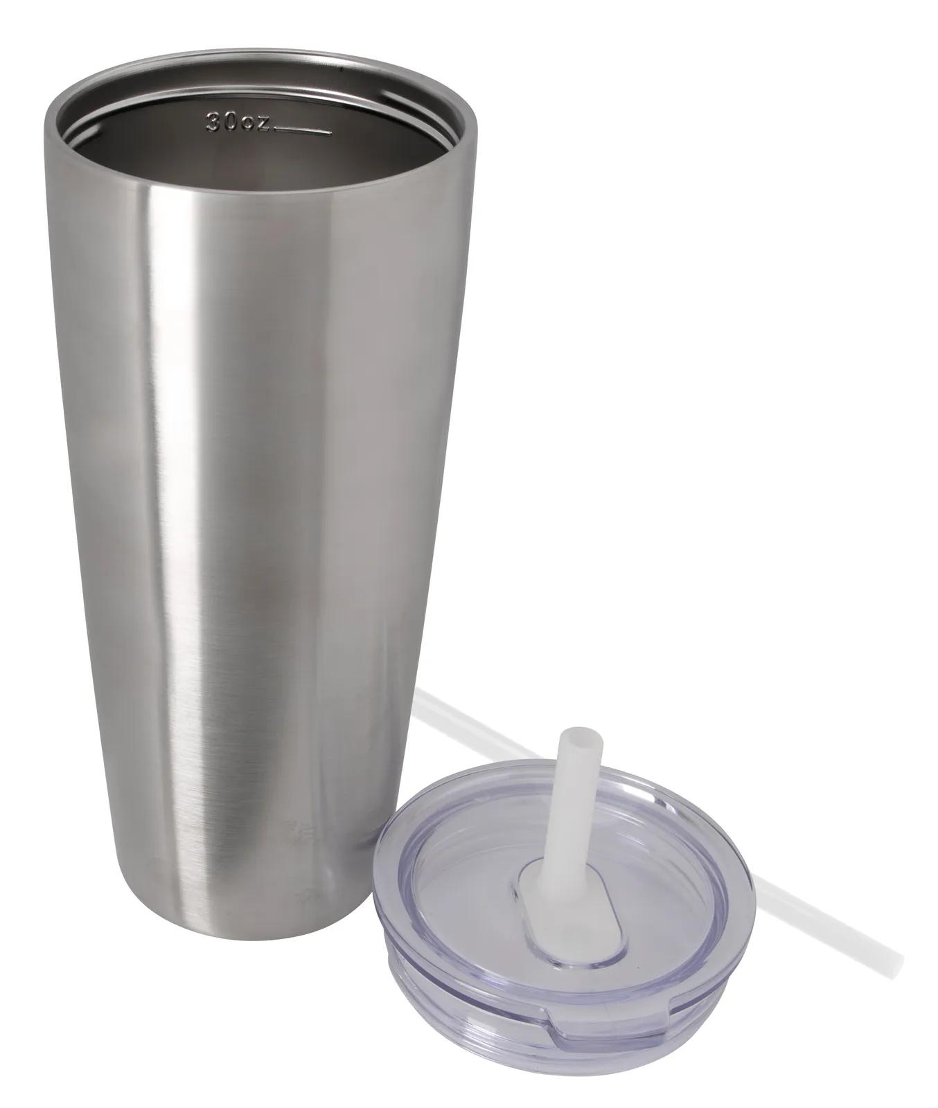 Insulated Tumbler with Built-in Silicone Straw - 30 oz - product view 12