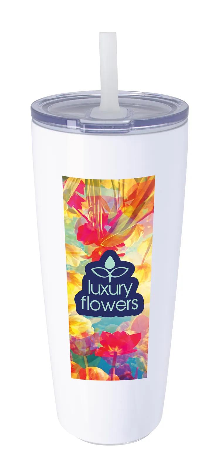 Insulated Tumbler with Built-in Silicone Straw - 30 oz - product view 26