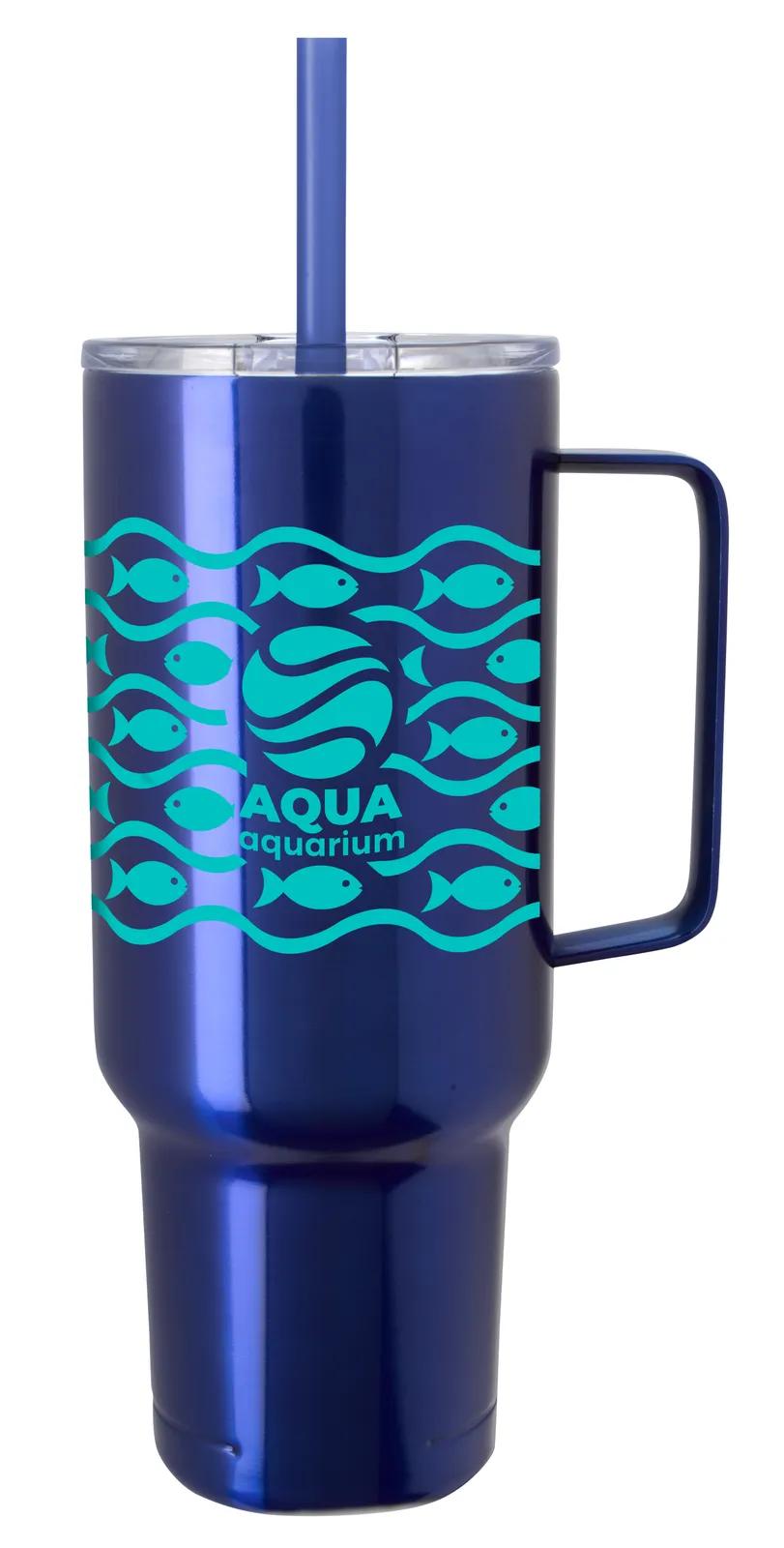 Big Recycled Tumbler Metal Handle Vacuum - 40 oz - product view 30