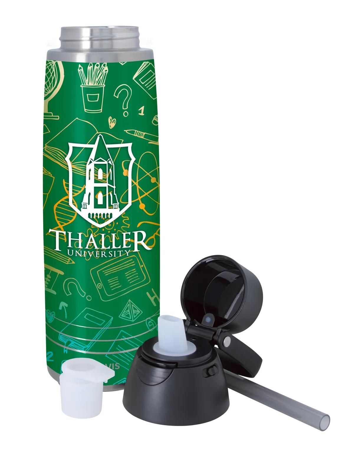 Stainless Steel Water Bottle Push Button Lid - 36 oz - product view 3