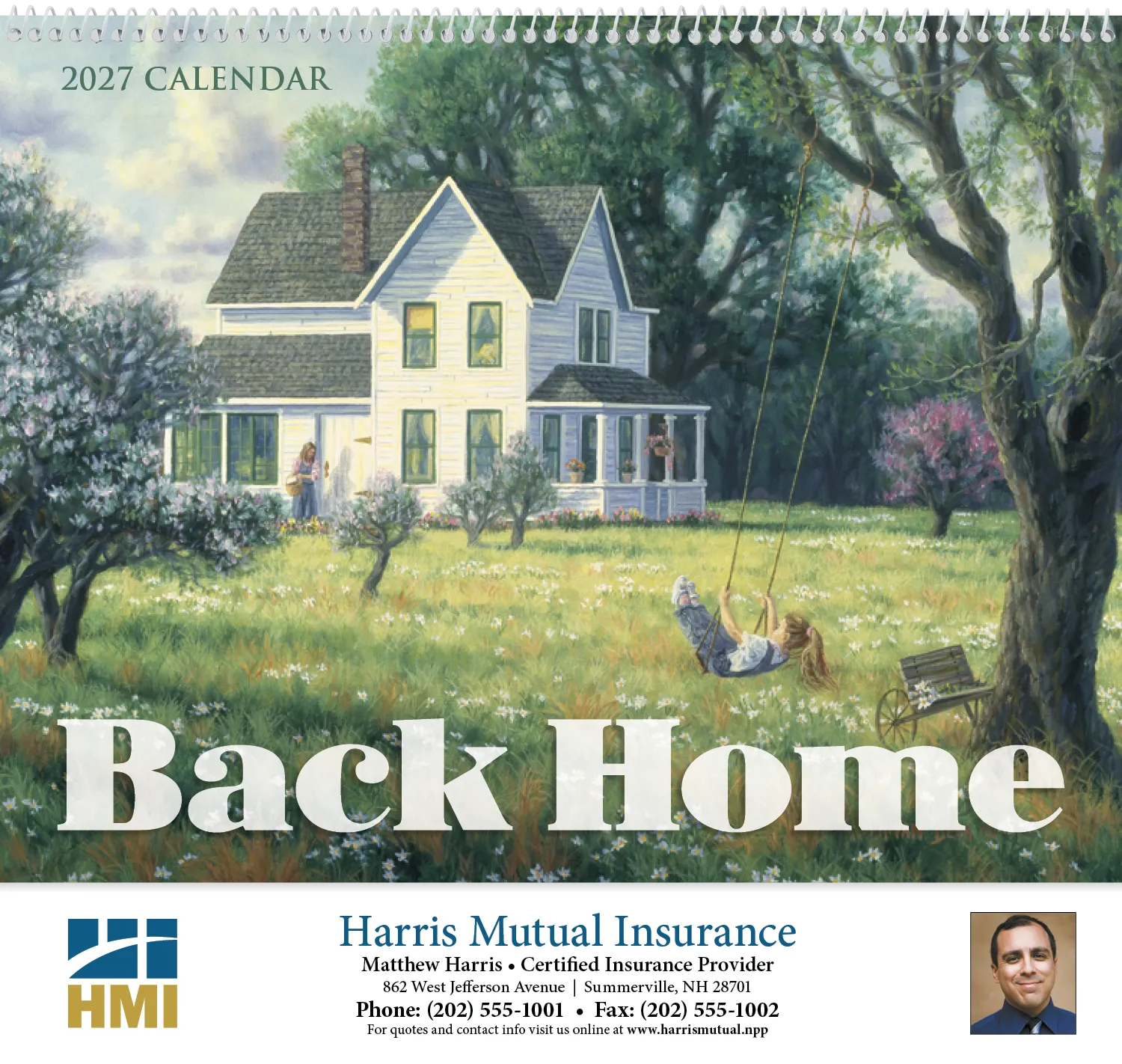 Back Home Spiral Wall Calendar FSC Paper - 18.5 x 11 in - product view 2